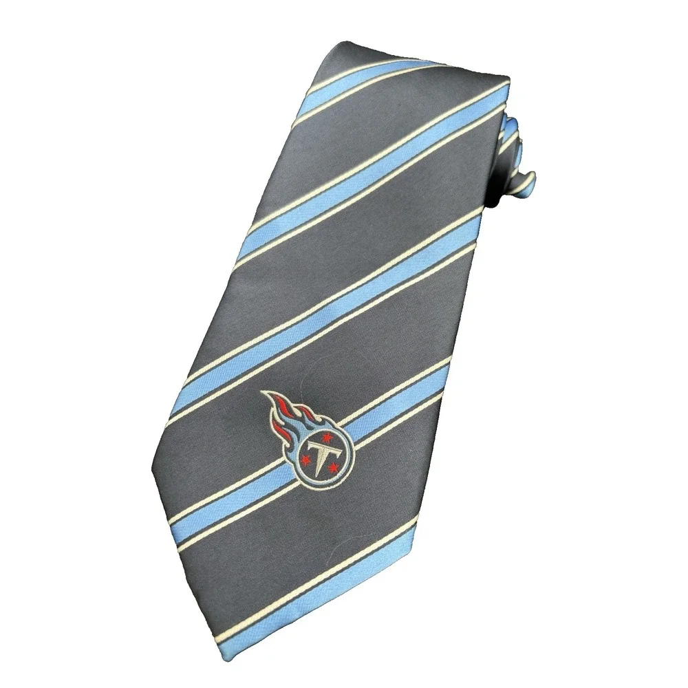 Tennessee Titans Men's Tie NFL Football Flame Blue White Strips 58